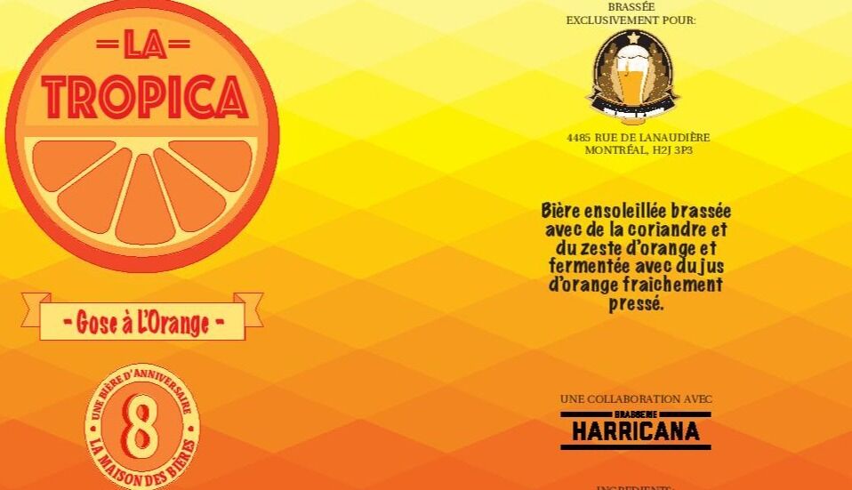 La Tropica – Style Gose à l orange - Brasserie Haricana